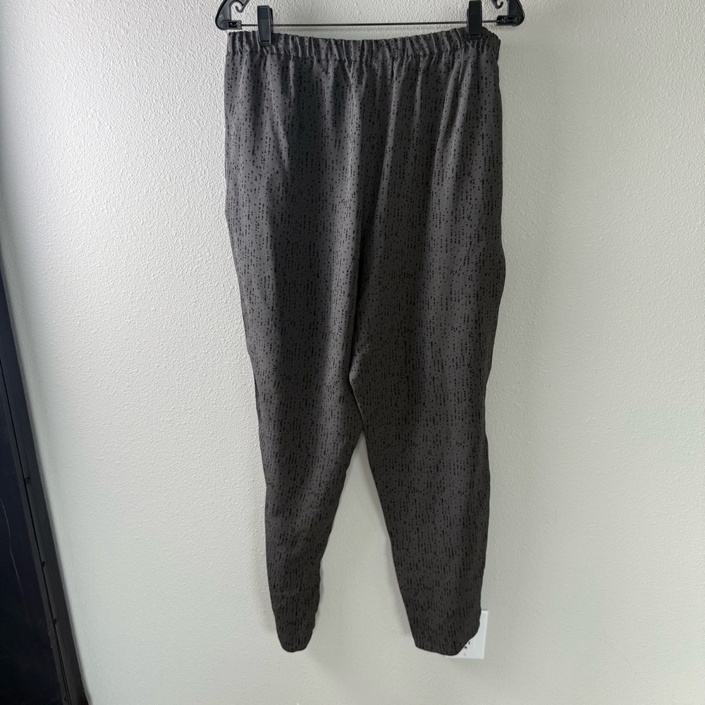 Eileen Fisher Bark Silk Crepe Slouchy Pant Gray Confetti Printed Women’s Large - Picture 12 of 12